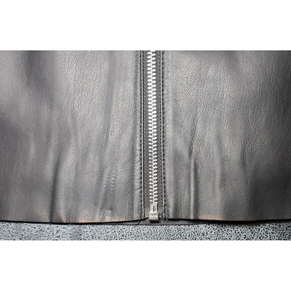 Express Women's 00 Black Faux Leather Mini Skirt Full Zip Front New w/ Defects - Picture 10 of 11